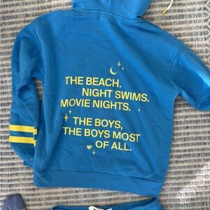 PJ Salvage Blue Hoodie with Yellow Accents